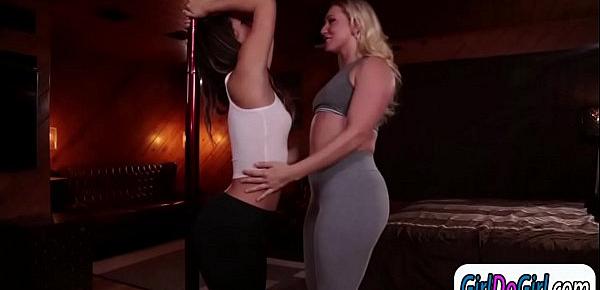  Eva Lovia facesits her private stripper teacher AJ Applegate